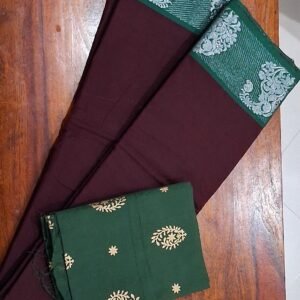 Chettinadu cotton saree with kalamkari blouse